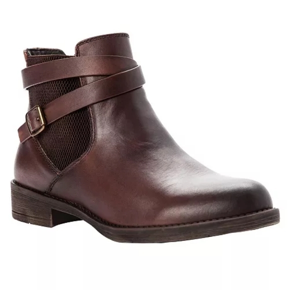Propet Shoes - Propet Leather Tatum Ankle Boots Brown 9.5WW